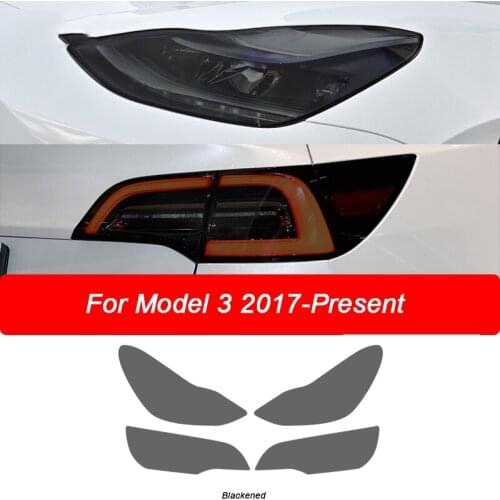 Car Headlight Film Protection Trim Taillight TPU Sticker for Tesla Model 3 2017-2021 Accessories