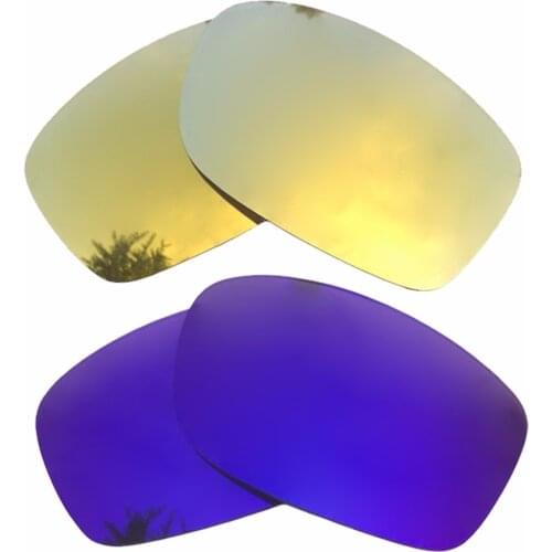 24K Gold Mirrored & Purple Mirrored Polarized Replacement Lenses for Fives Squared Frame 100% UVA & UVB