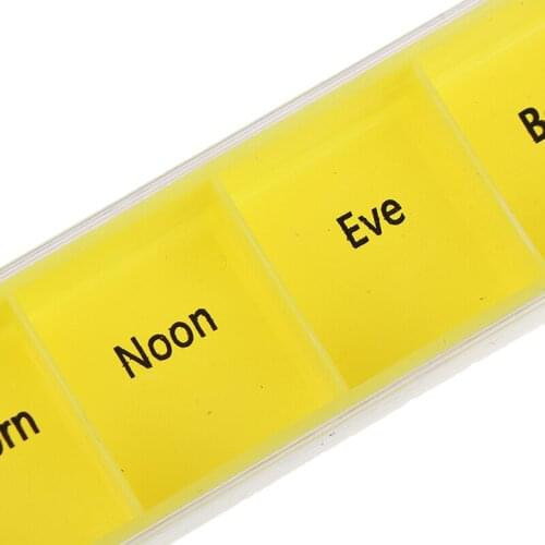 28 Grid Spring Pill Box 7 Day Weekly Pillbox Plastic Storage Container Medicine