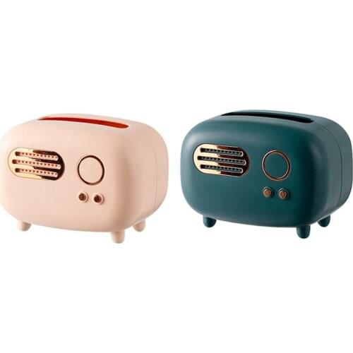2x Tissue Box Light Luxury Home Living Room Dining Room Tissue Box Coffee Desktop Storage Box Pumping Box, Pink & Green