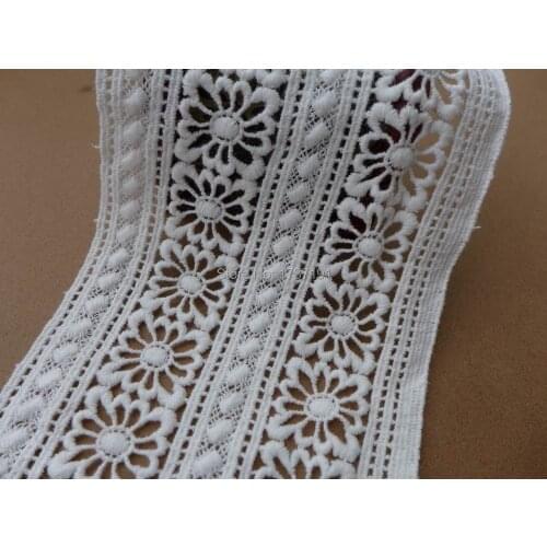 5 Yards Embroidered Hollowed-out White Cotton Lace Trim DIY Handmade Sewing Accessories Home Decor
