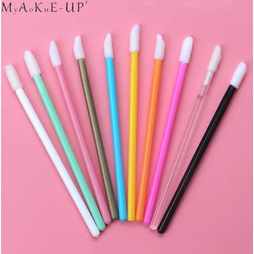 50pcs Disposable Make Up Lip Brush Lipstick Gloss Wands Applicator Makeups Lip Brushes Portable Extension Cosmetic Beauty Tool