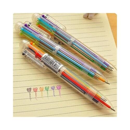 6 Colors Creative Stationery Multi-Color Ballpoint Pen Ballpoint Pen Study Pen