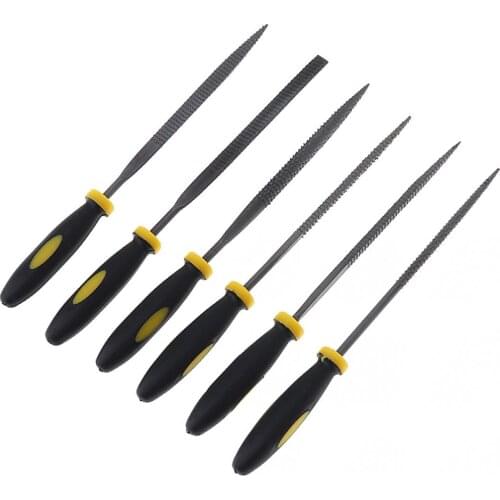 6pcs Mini Metal Rasp Needle Files Set Wood Carving Tools for Steel Rasp Needle Filing Woodworking Hand File Tool 140mm