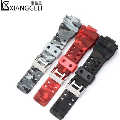 Watch Accessories 16mm for Casio Camouflage Watch strap G-SHOCK GA-110 GA-100 GA-310 Mens and Womens Waterproof Resin Strap