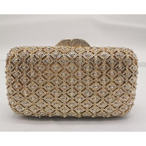 Elegant White Diamond Evening Clutch Bags Free Shipping Designer 3 Colors Women’s Rhinestone Shoulder Handbags Wedding Purses