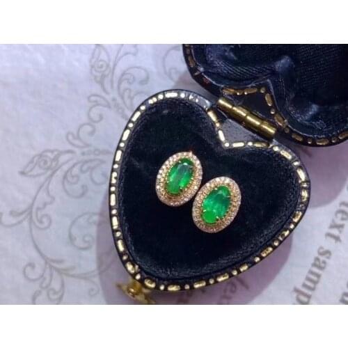 Elegant Birthday Gift Super Quality 100% Natural and Real Emerald Earring 925 Sterling Silver Fashion Earring For Women