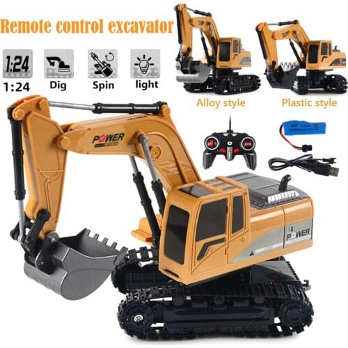 Electric Remote Control Crawler Excavator Interesting Toy for Children Boys Lights Music Model Vehicle Car Collection Kids Gift