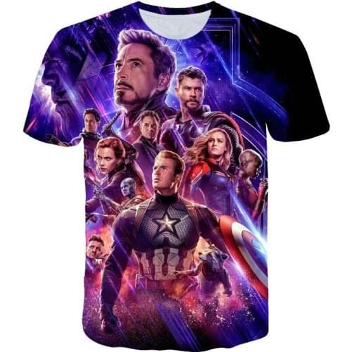 Iniciolu chanuevodiseo Camiseta Hombre/mujer vengadores Endgame 3D estampado Camisetas manga corta estilo Harajuku como el tamao