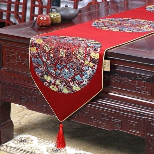 Chinese Fall Table Runner Luxury Wedding Table Decoration Coffee Table Cloth Zen Classical TV Cabinet Cover Cloth