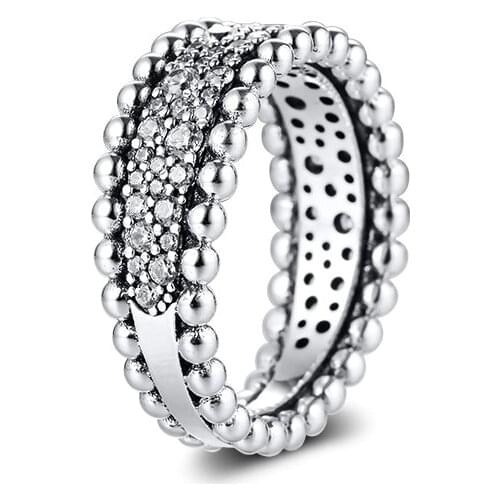 Beaded Pave Band Ring Valentine Day Jewelry 925 Sterling Silver Rings for Women & Men Wide Design Female Ring Jewelry Gift 2020