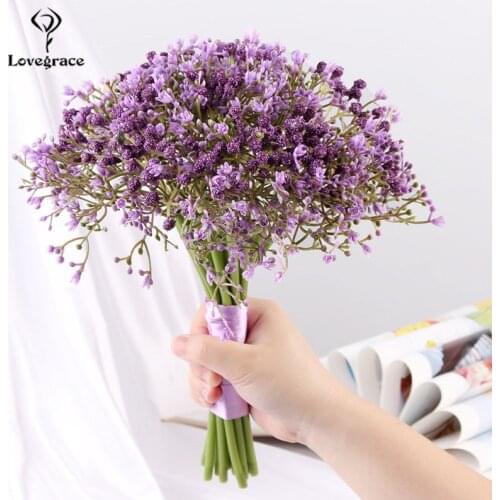 Lovegrace Wedding Bridesmaid Bridal Bouquets White Babys Breath Wedding Flowers Bridal Bouquets Gypsophila Mariage Floral Decor