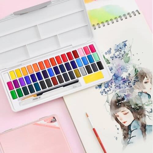 Macaron Style Solid Water Color Paint Set Bright Color High Capacity Watercolor Painting Pigment Set For Drawing Art Supplies