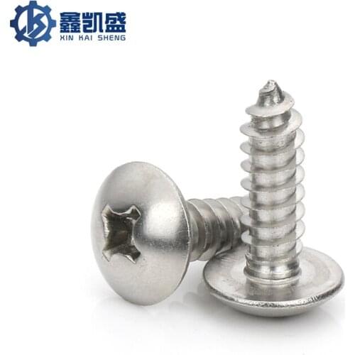 100PCS Cross Mushroom Head Tapping Screw TA Environmental Nickel Plated M3M3.5M4 Large Flat Head Tapping Screw