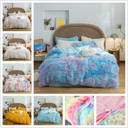 2018 New Contracted Korean Bedding Sets, Beautiful Velvet Bedding Bag, Lambs Wool Pure Color Falbala Bed Skirt