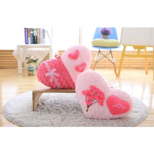 Valentines Day Gift Loving heart shape pillow Wedding rose decoration pillow Pink heart bedroom cushion