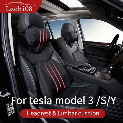 Headrest and lumbar cushion For Tesla model 3 accessories/car accessories X tesla model S model 3 tesla three tesla model 3