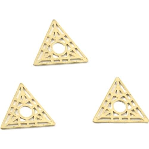 Hollow Triangle Necklace DIY Pendant Earring Connector Bracelet Earring Making Components Fashionable Brass Accessories