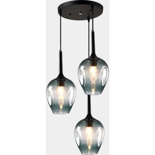 Postmodern glass pendant lights for Studio Luminaire Novelty glass cover stair lighting shopping Mall Black gold Suspension Lamp