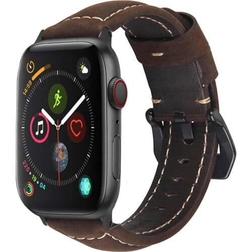 For apple watch strap 44mm 42mm belt leather pulseira for iwatch band Series 5 4 3 watchband 40mm 38mm bracelet correa men women