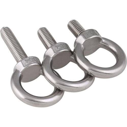 1pcs 304 Stainless Steel Marine Lifting Eye Bolts M3-M24 Heavy Duty Metric Thread Eyebolt Screws Rigging Hardware