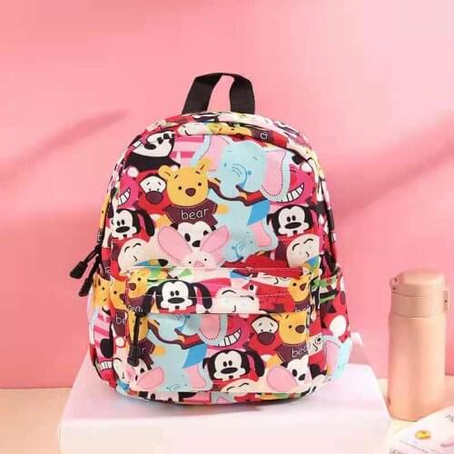 2021 Dumbo Anime Zipper Backpack Student Girls Fashion Large Bag Winnie the Pooh Print Disney Cute Shoulders Bag