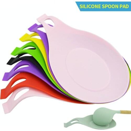 Silicone Insulation Spoon Rest Heat Resistant Placemat Tray Accessories Holder Coaster Glass Kitchen Pot Spoon Pad Mat Drin X7Z4