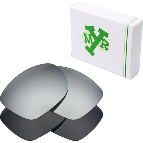 2 Pairs Mryok POLARIZED Replacement Lenses for Oakley Catalyst Sunglasses Stealth Black & Silver Titanium