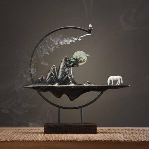 Charcoal Resin Backflow Incense Burner Aromatherapy Incense Burner Statue Sandalwood Decoracion Para El Hogar Incense Holder