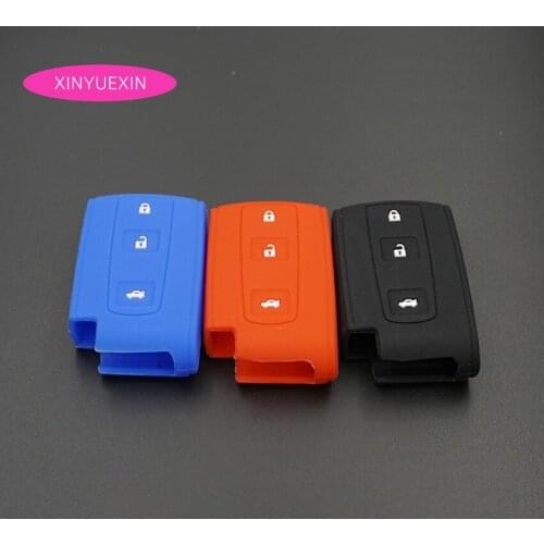 Xinyuexin For TOYOTA Crown Silicone Rubber Car Key Fob Cover Case Shell Set Smart Key Case for Car Car Styling 3 Buttons