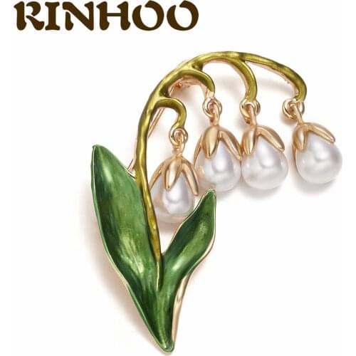 Simple Elegant Orchid Flower Brooches for Women Minimalist Style Pearl Accessory Class Fashion Plant Brooch Pin Jewelry New Gift