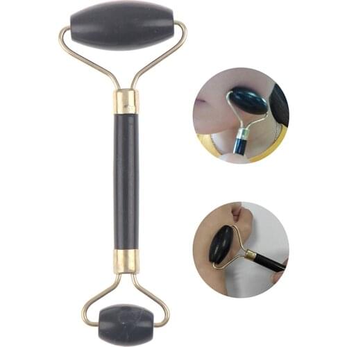 1PCS Natural Jade Roller Double Head Stone Roller Slimming Lift Face Massager Beauty Skin Care Tools Eye Facial Massage