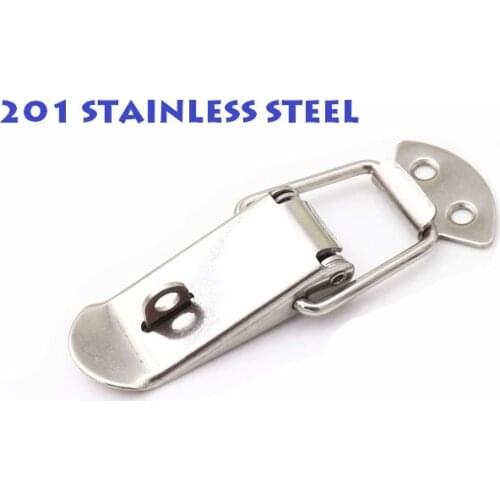 10pc/LOT 201 STAINLESS STEEL 75x23mm Spring Toggle Latch Hasp Silver Tone Spring Loaded for Cabinet Cases Box Chests lock CK1114