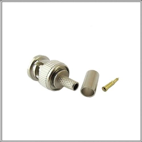 3-piece BNC RG58 Male Plug Crimp Connector for CCTV Cameras Anpwoo BNC Communication Converter RG58 for Security IPC