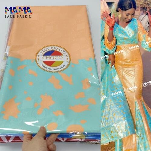 5Yards African Lace Fabric 2021 High Quality Bazin Tissu With Textile Fabric Printing French Basin Riche Nigerian Sewing Fabric