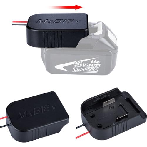For Makita&Bosch Adapters 18V Battery Power Connector Adapter Dock Holder With 12 Awg Wires Connectors Power Black