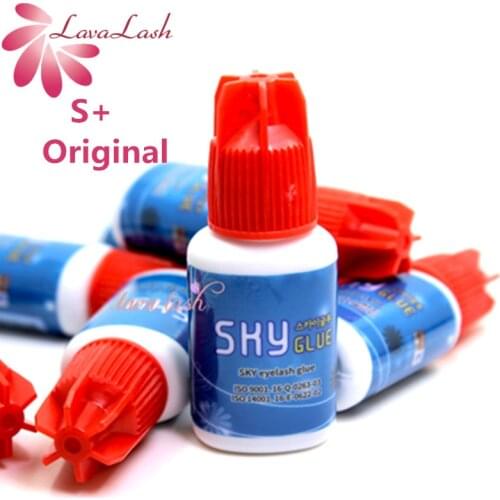 Free Shipping 10 bottles/lot Fastest Korea Sky Glue Red Cap 1-2s dry time Most Powerful S+ for Eyelash Extensions MSDS Adhesive