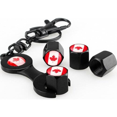 Wrench Keychain + 4Pcs For Citroen C3 C4 C5 Berlingo C-Elysee Anti-theft And Dustproof Moto Bicycle Valve Caps Wheel Tires Parts