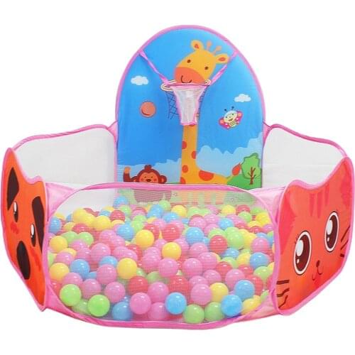 1.2M Baby Playpen Playground Bebe Ball Pit Balls Dry Pool with Basketball Hoop Children’s Tent Park Portable Kids Balloons Toys