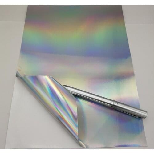FUNCOLOUR 50 Micron A4 Blank Hologram Silver PET Self Adhesive Label for INKJET Printer