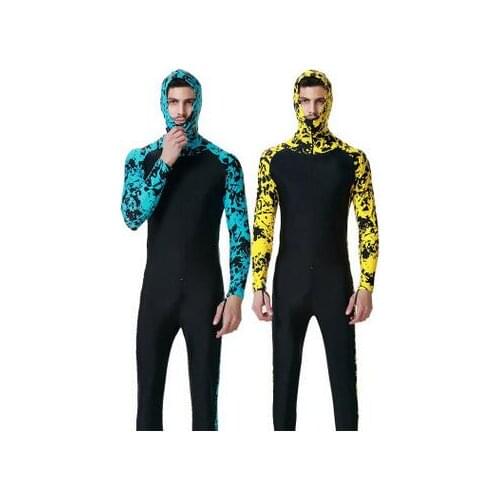 SBART Swimming Surfing Wetsuit Men Foot Tights Hooded Wet Diving Suit Upf50+ Navy Fishing Lycra Suit For Men Plus Size 4XL Hot N