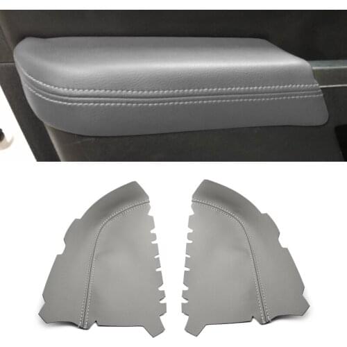 Interior Parts Gray For Honda Pilot 2009 2010 2011 2012 2013 2pcs Microfiber Leather Front Door Panels Armrest Covers Trim