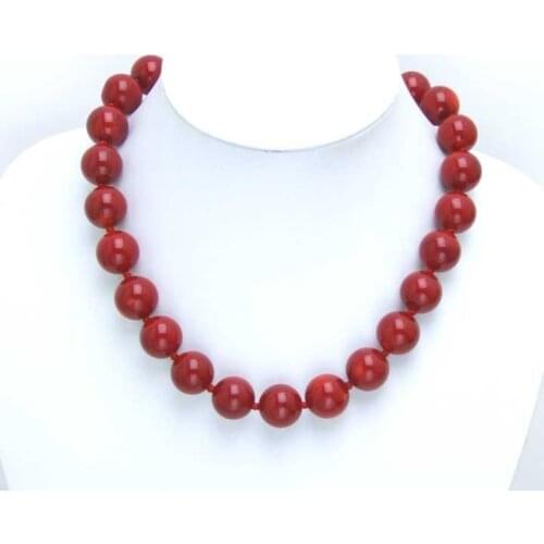 Beautiful! Huge 15-16MM high quality perfect Round GENUINE NATURAL Red Coral 18" Necklace-5221 Wholesale/retail Free shipping