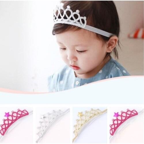 2020 New Hot Fashion Baby Kid Girls Princess Crystal Tiara Crown Elastic Cute Headband For Birthday Party Rhinestone Hair band