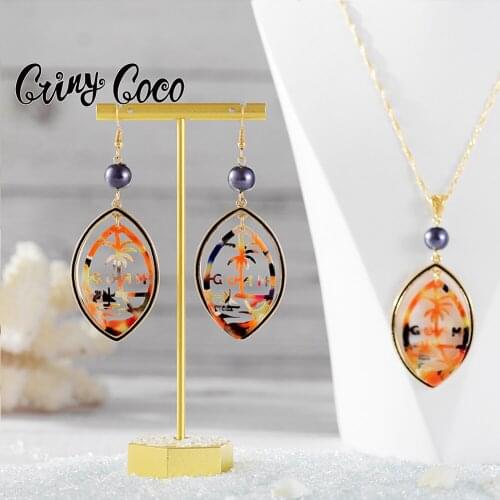 New design Coconut Tree Jewelry Sets New Arrivals Hawaiian Polynesian Acrylic Acetate Earrings Necklaces for Women 2021 Summer