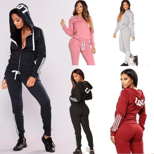 Autumn Two Pieces Tracksuit Women Wives Chandal Ropa de Mujer InviernoPrint Jogging Suits Pullover Sports Female Hoodies Sets