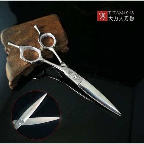Titan professional barber hairdressers curved scissors cut hair scissors Japan steel SUS440C