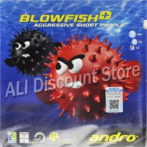 Andro Table Tennis Rubber Blowfish+ Aggressive Short Pimple Ping Pong Sponge Raw Glue Tenis De Mesa
