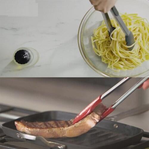 Silicone BBQ Grilling Tong Salad Bread Serving Tong Non-Stick Kitchen Barbecue Grilling Cooking Tong with Joint Lock