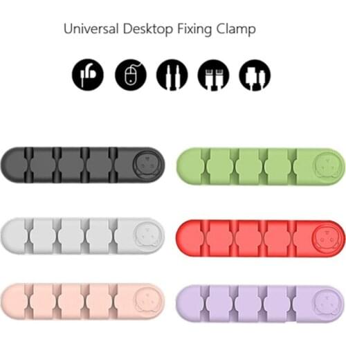 Qute Bear Silicone Desktop Cable Fixer Data Cable Arrangement Fixed Earphone Clip Wire Storage Artifact Cable Organizer